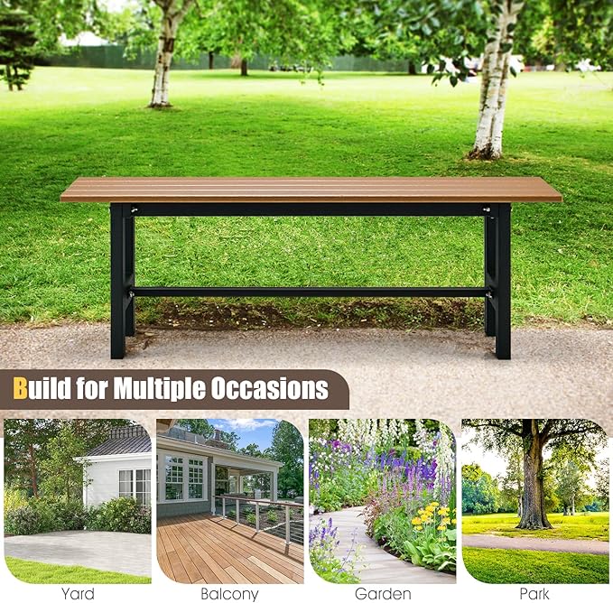 Outdoor Bench Seat - Backless Patio Garden Bench