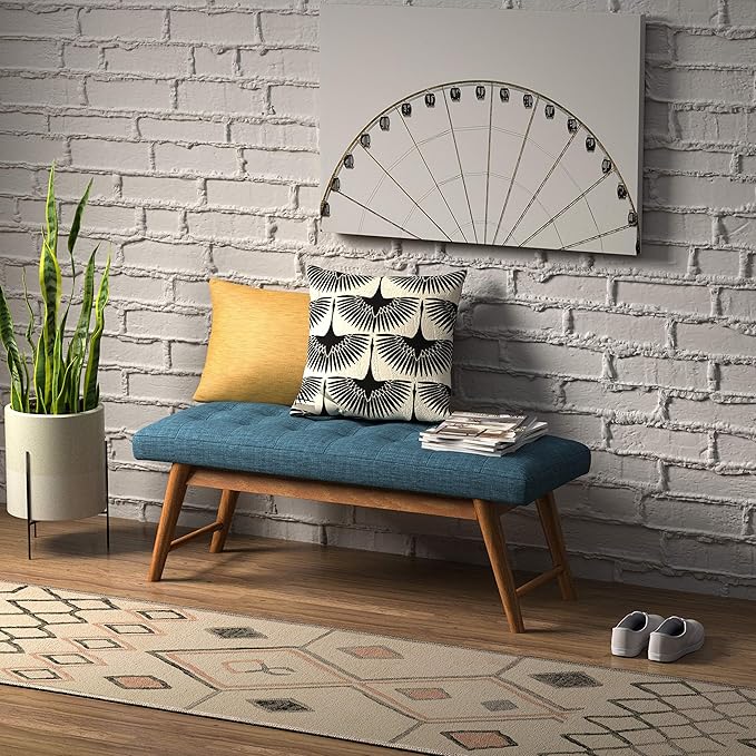 Upholstered Button-Tufted Bench