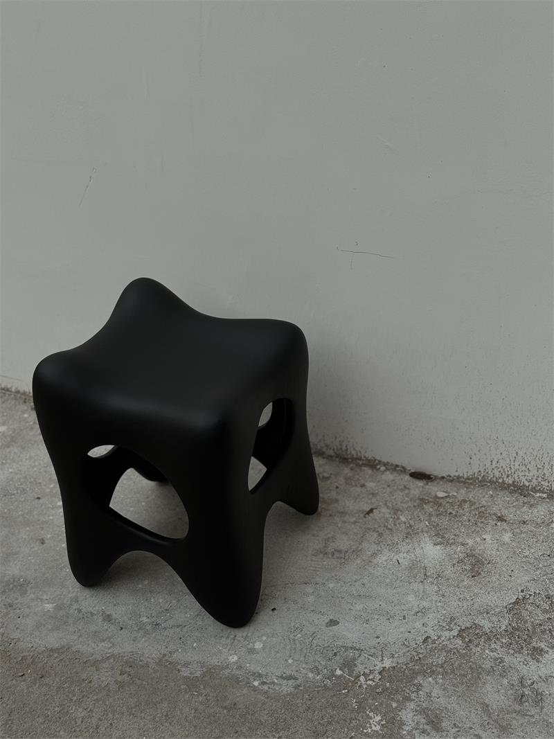Organic modeling art hand-carved solid wood sculpture stool