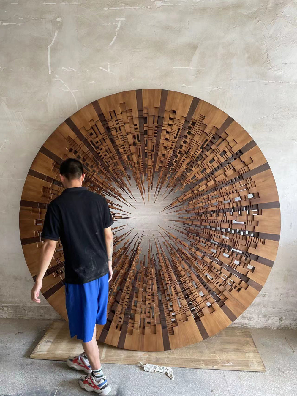 Circle of Cities Wood Carved Wall Sculpture