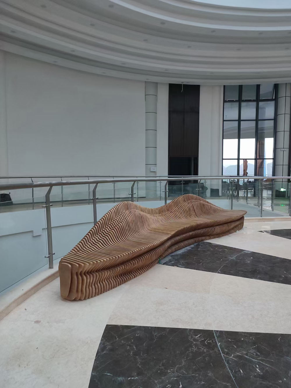 Bedroom with large windows and modern decor