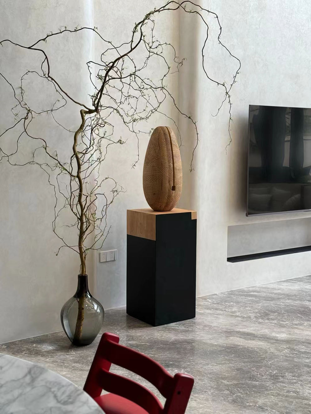 Bedroom with large windows and modern decor