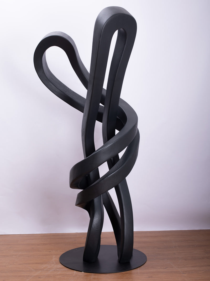 Ash Wood Hand Carving abstract sculpture