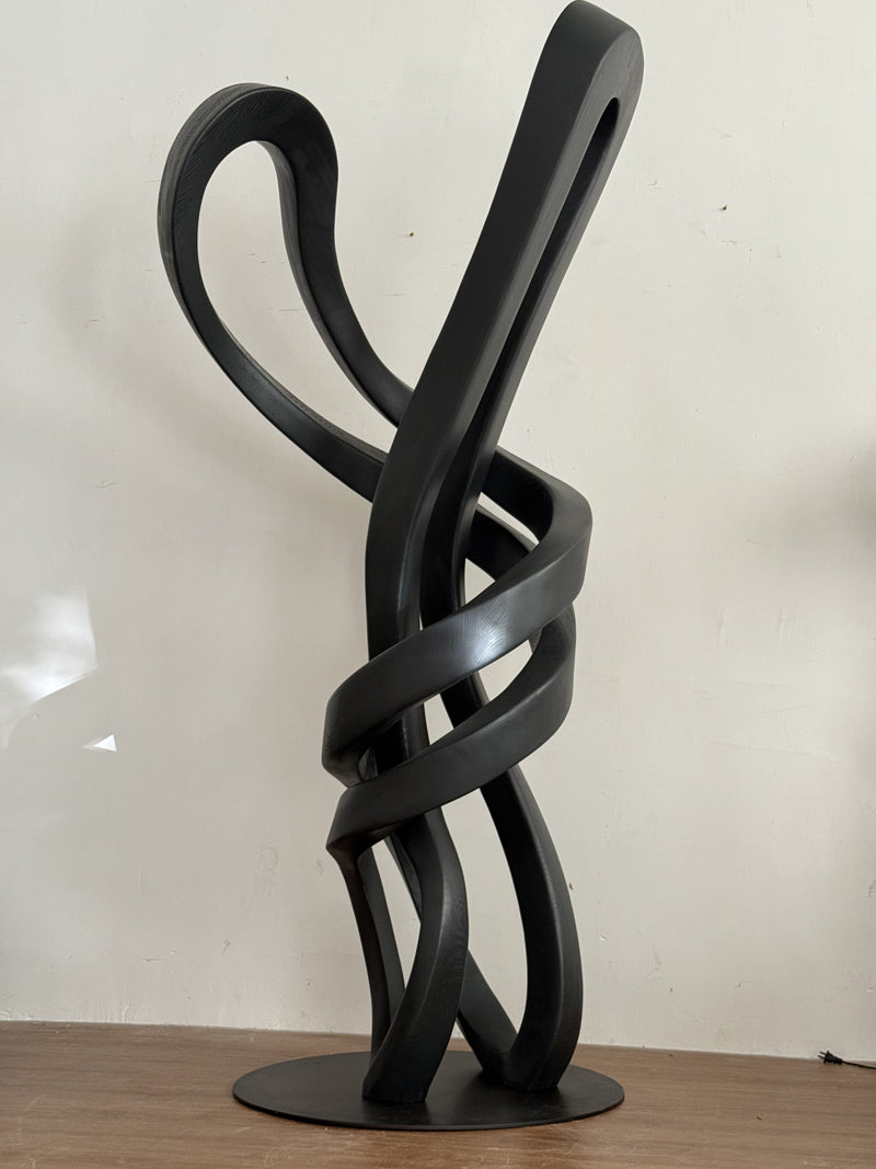 Ash Wood Hand Carving abstract sculpture