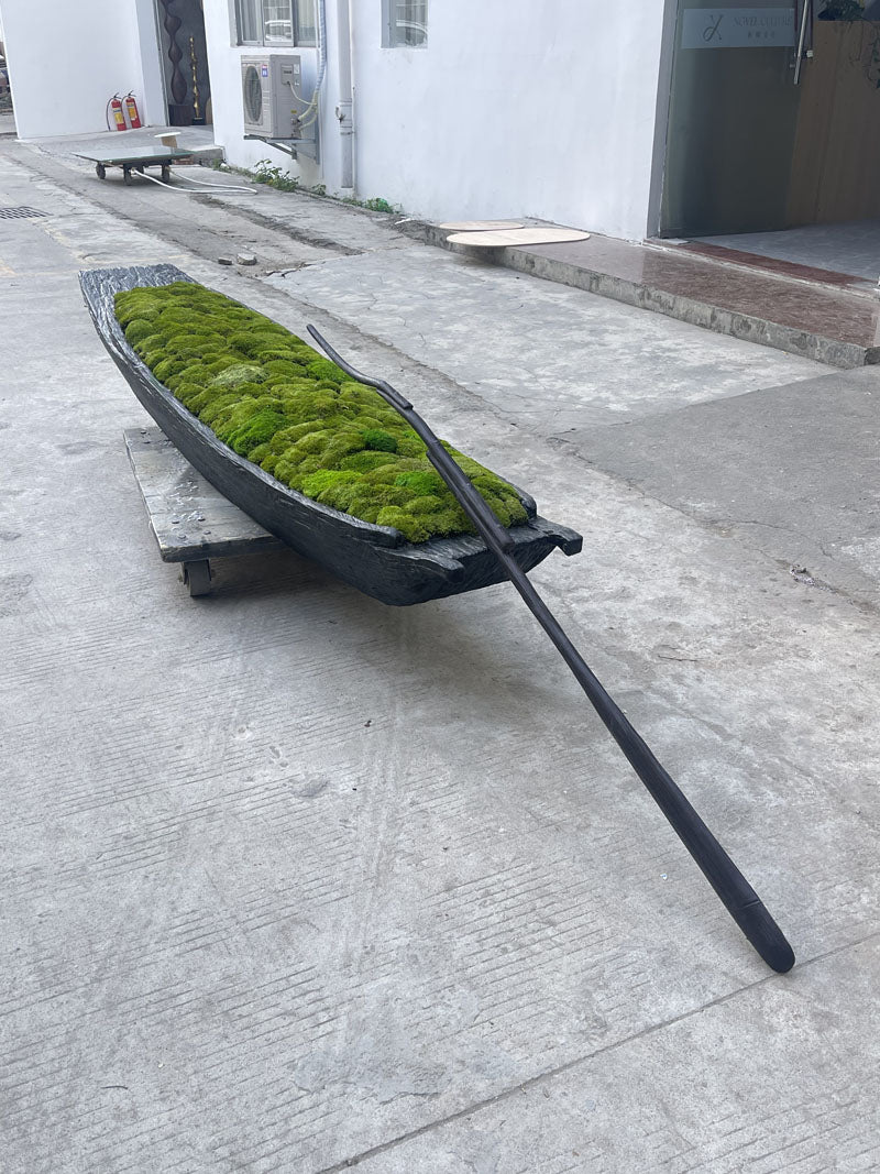 Wood Boat Sculpture Art