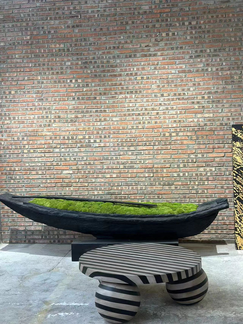 Wood Boat Sculpture Art