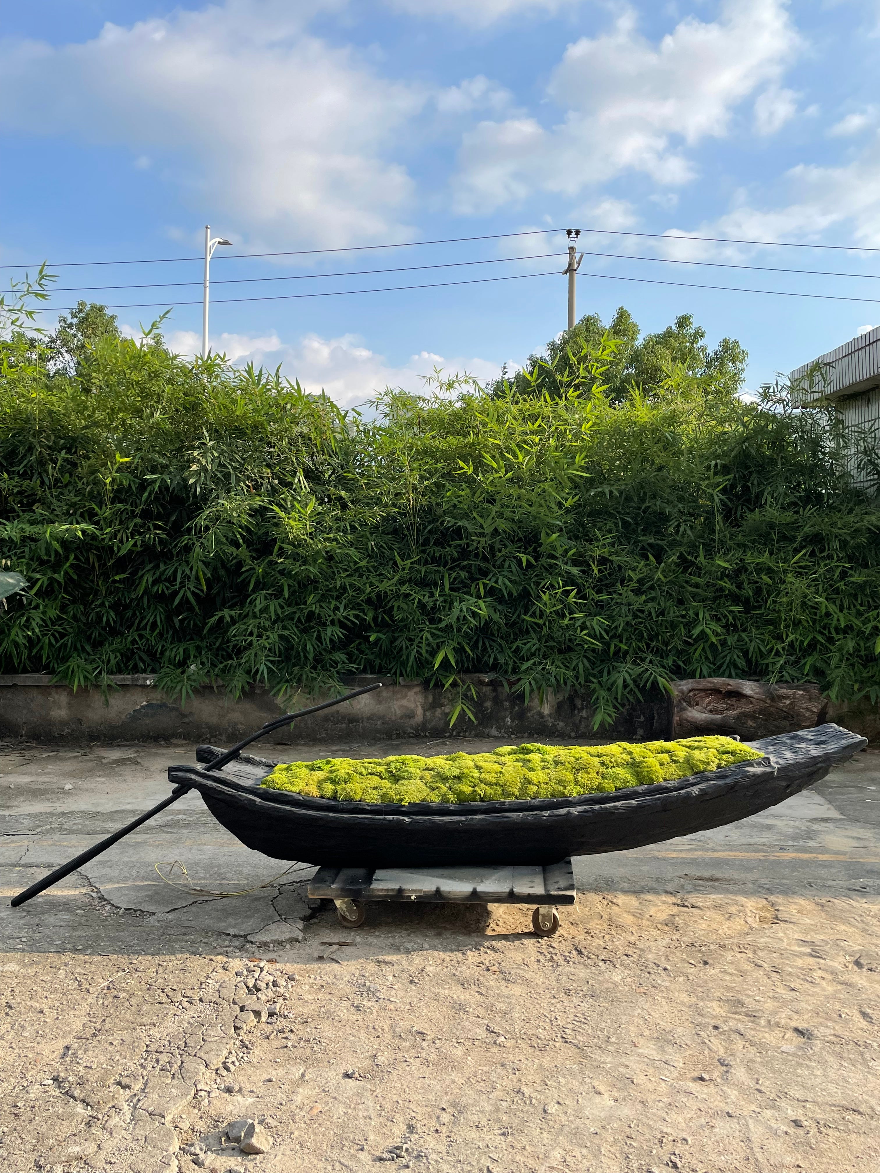 Wood Boat Sculpture Art