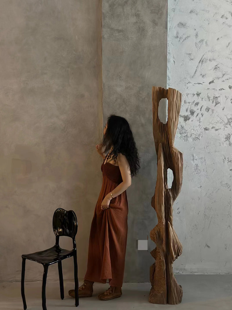 Wabi-Sabi Columnar Wood Sculpture