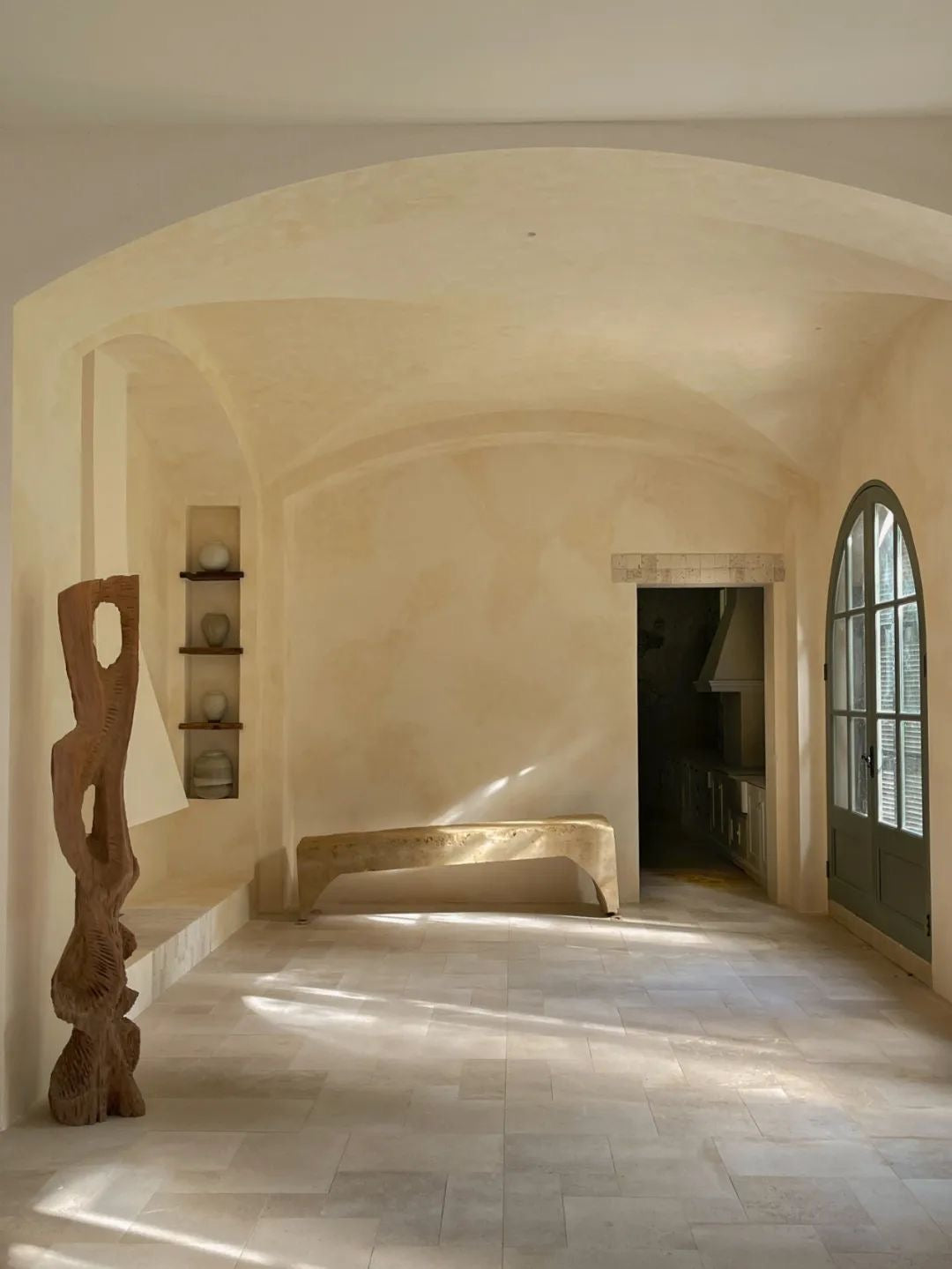 Wabi-Sabi Columnar Wood Sculpture