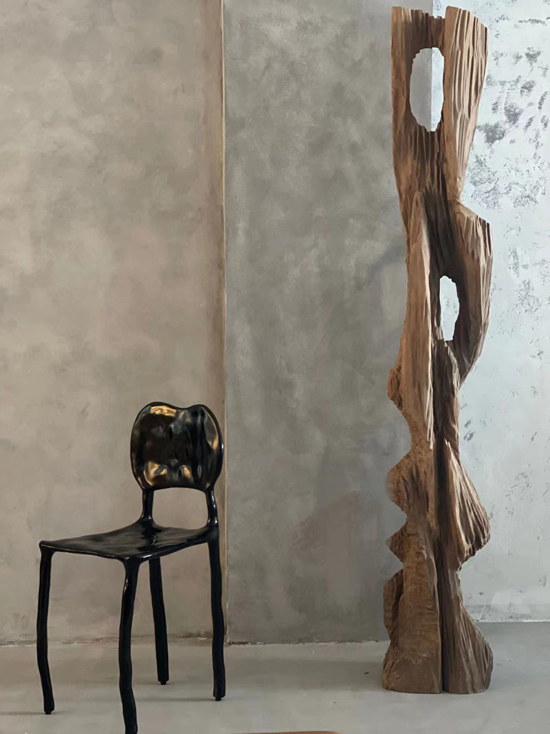 Wabi-Sabi Columnar Wood Sculpture