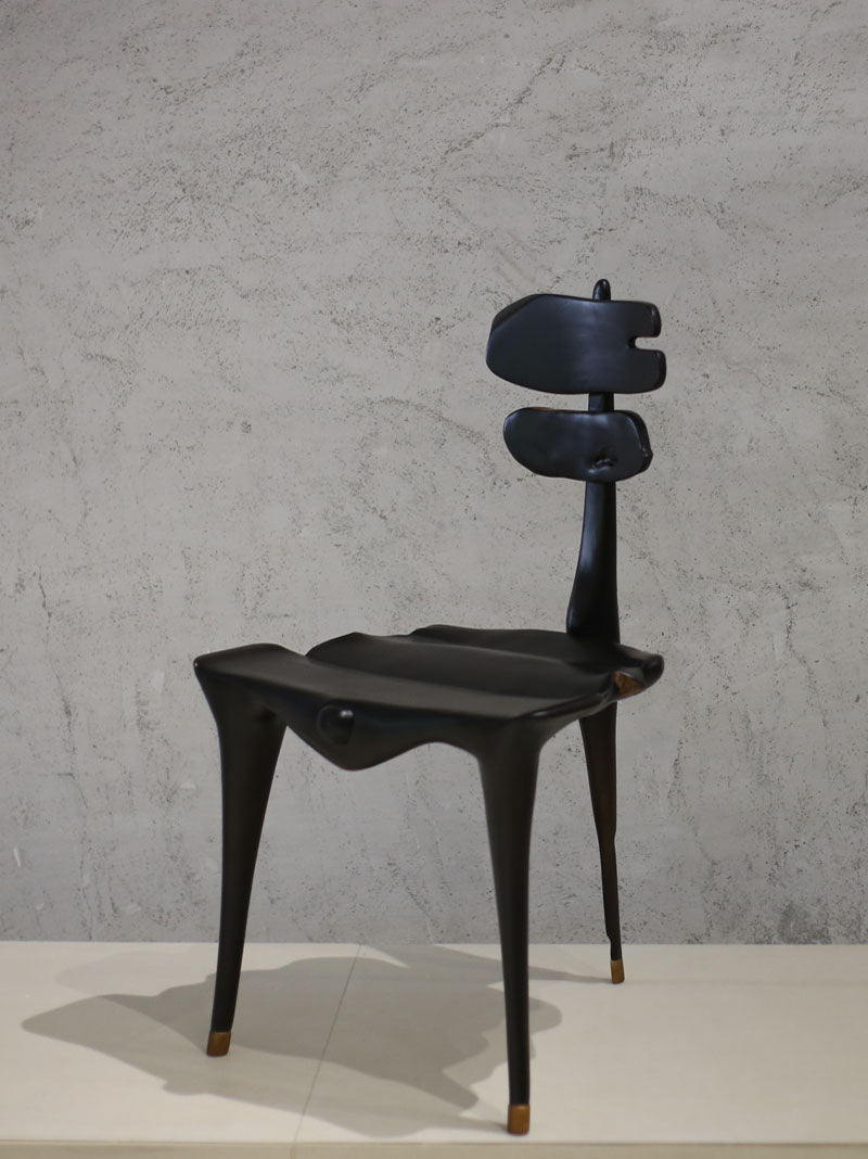 Solid wood sculpture dining chair designer furniture