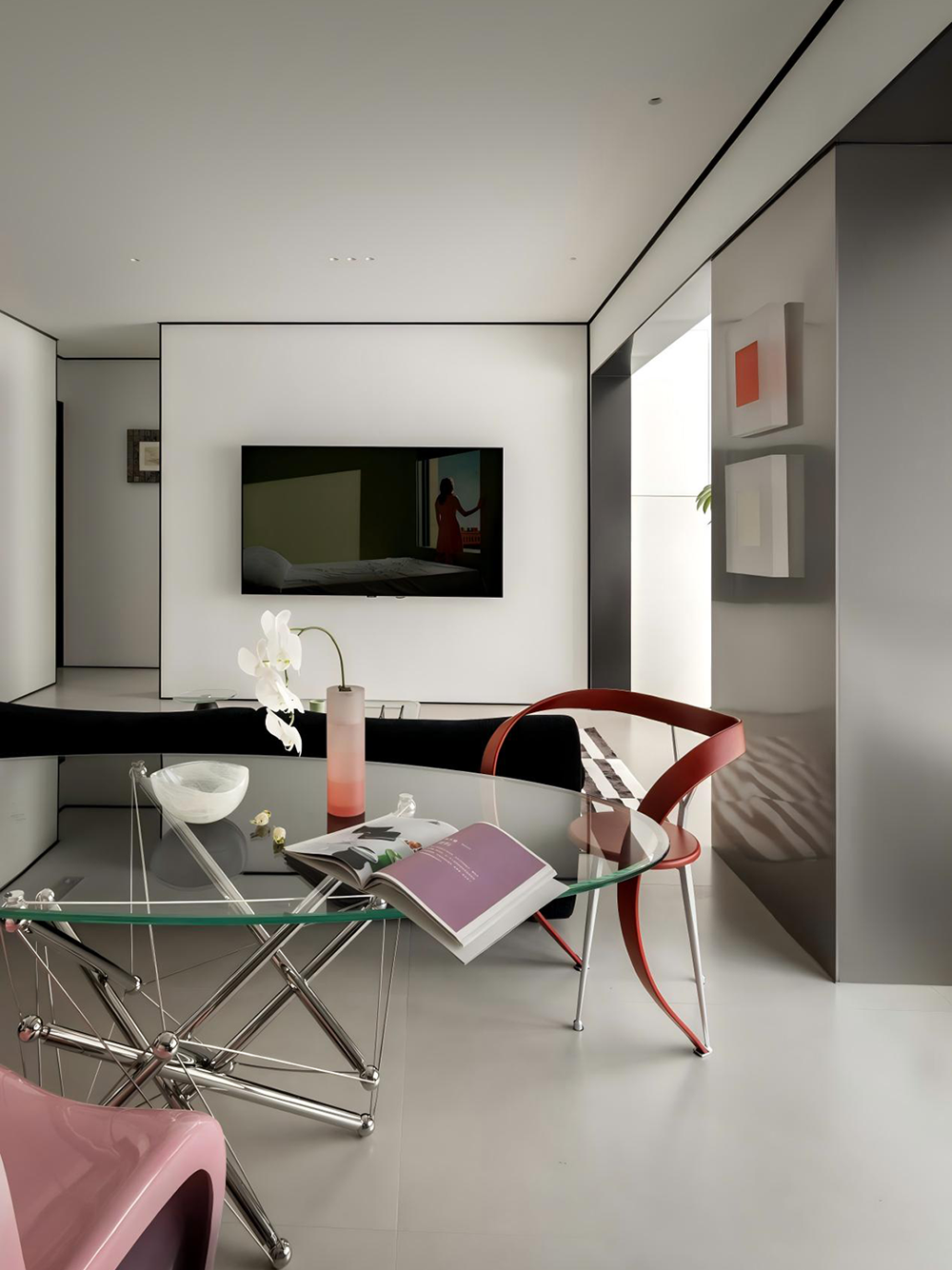 Modern bathroom with bathtub and shower