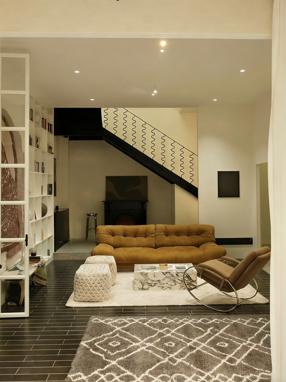 Modern bathroom with bathtub and shower