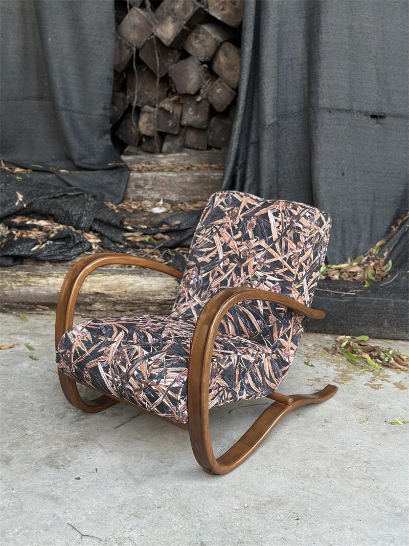 Medieval modern Bauhaus bentwood comfortable lounge chair