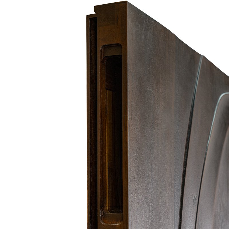 3D Teak Solid Wood Carved Door Suitable for Villa and Hotel Lobby Entrance Wooden Door