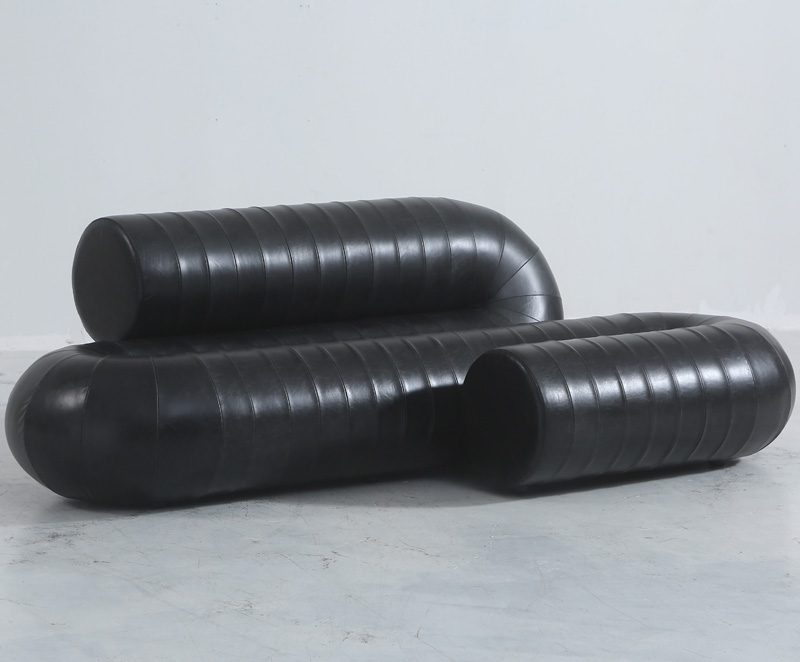U-shaped leather sofa luxury living room furniture