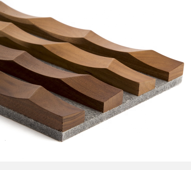 Solid Timber 3D Interior Room Slat Wood Cladding Decoration Wainscoting Wall Panels