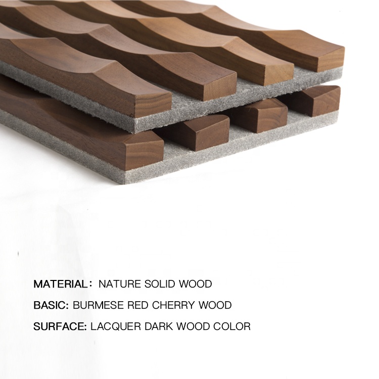 Solid Timber 3D Interior Room Slat Wood Cladding Decoration Wainscoting Wall Panels