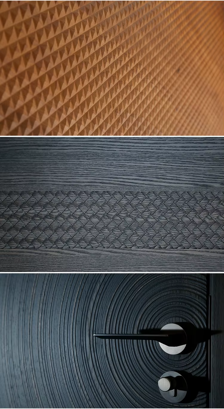 3D Teak Solid Wood Carved Door Suitable for Villa and Hotel Lobby Entrance Wooden Door