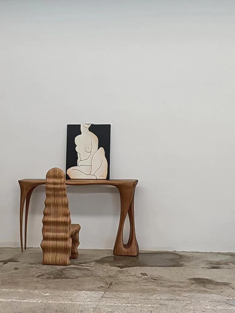 Solid Wood Enterway Table Art Decoration