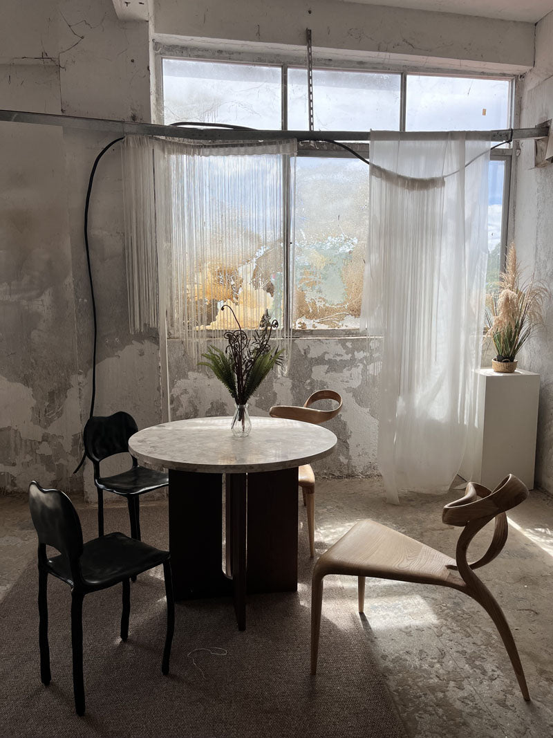 Luxury Marble Wood Round Dining Table