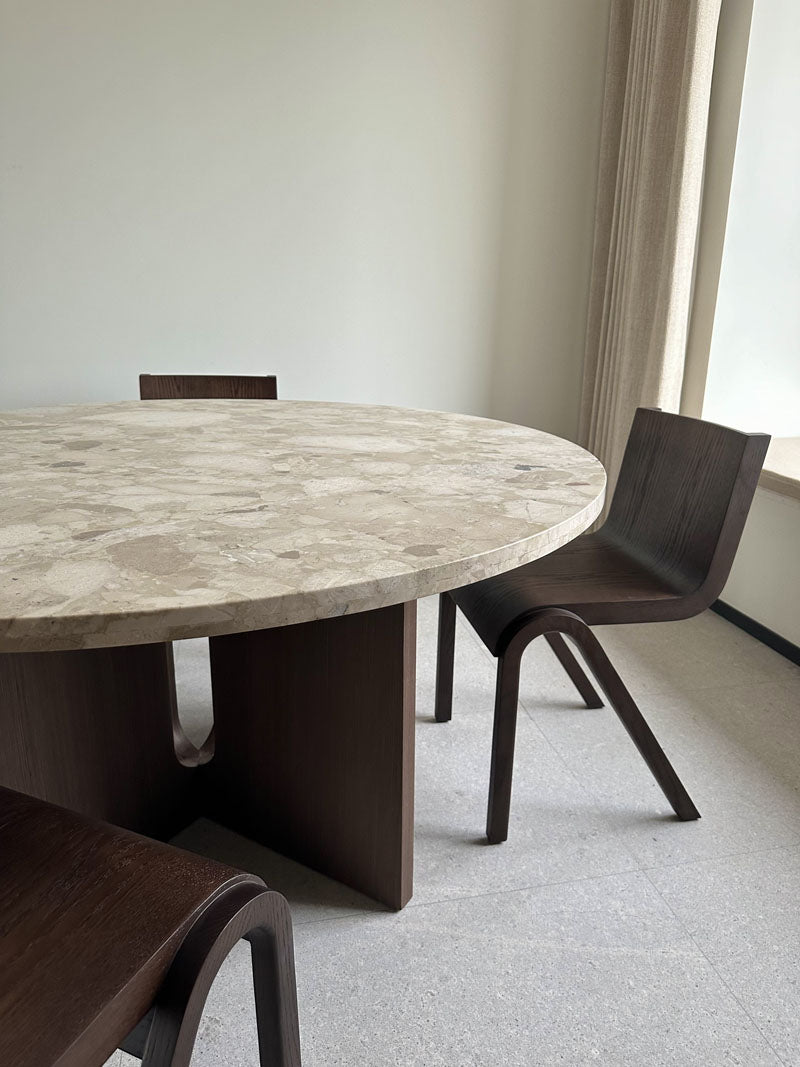 Luxury Marble Wood Round Dining Table