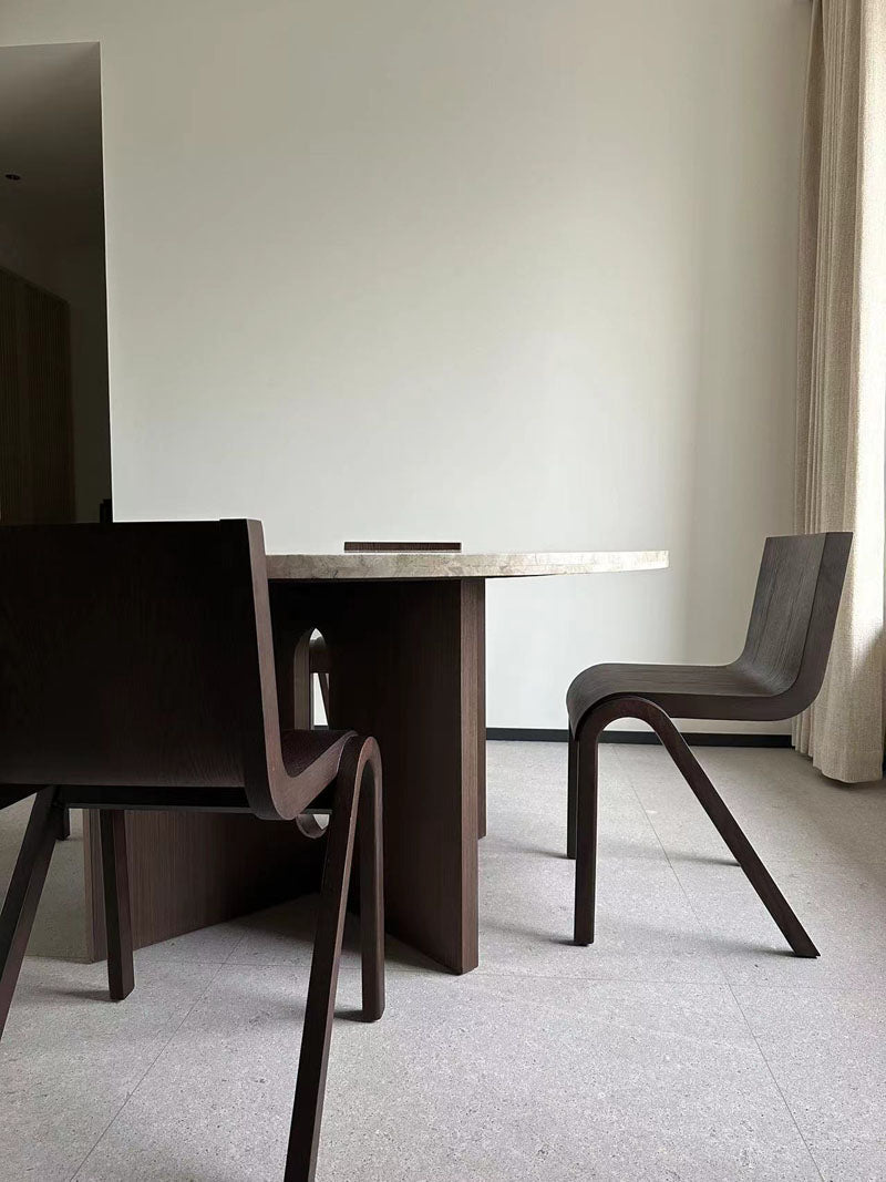 Luxury Marble Wood Round Dining Table