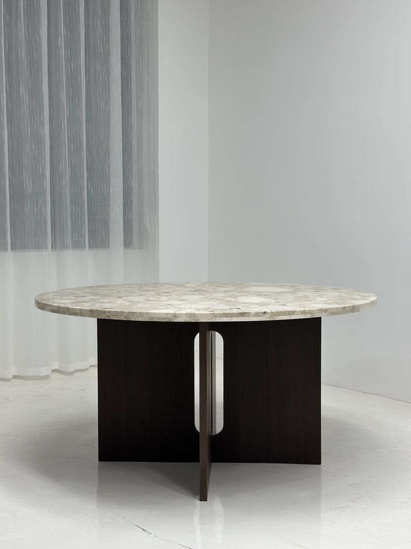 Luxury Marble Wood Round Dining Table