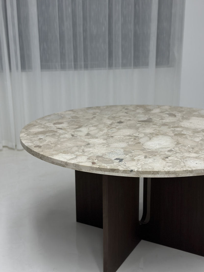 Luxury Marble Wood Round Dining Table