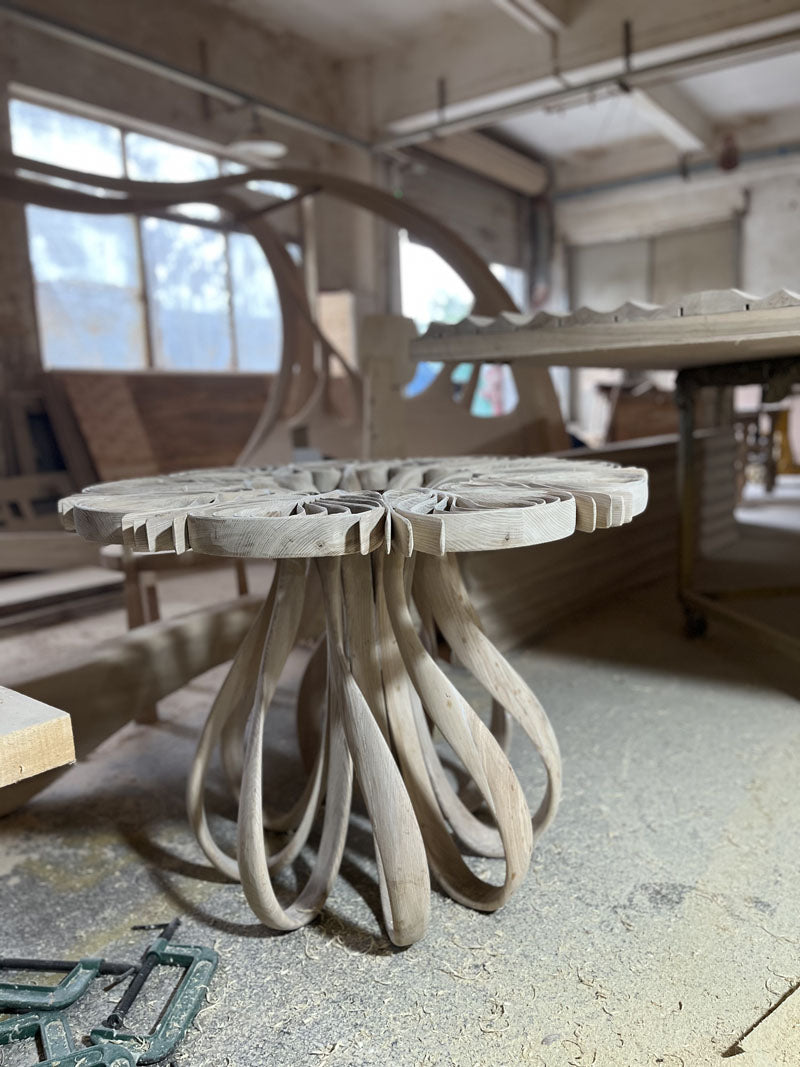 Solid Wood Luxury Blooms Table Art Furniture