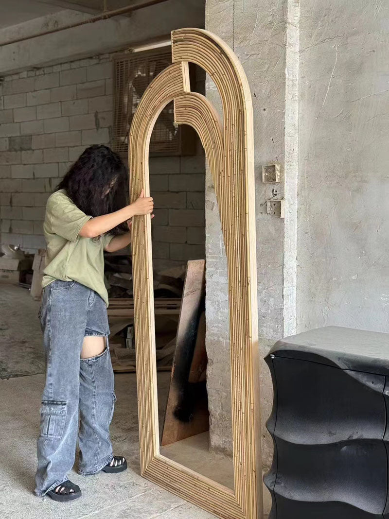Handcrafted Wooden Full-Length Mirror