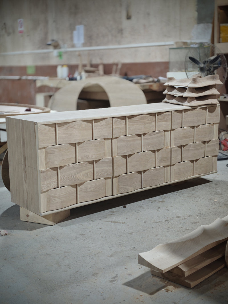 Unique Enlarged Wood-weaving Sideboard