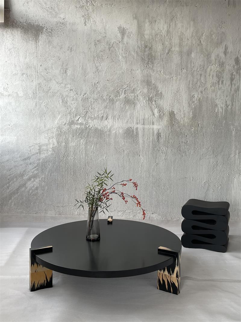 Modern high-look contrasting color art solid wood tea table coffee table