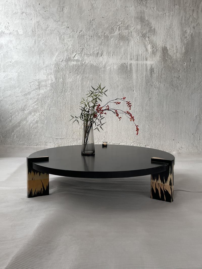 Modern high-look contrasting color art solid wood tea table coffee table