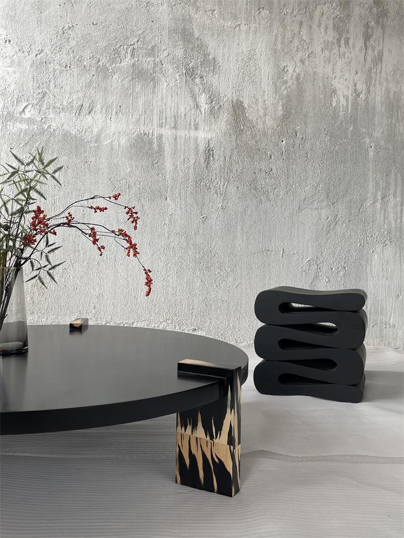 Modern high-look contrasting color art solid wood tea table coffee table