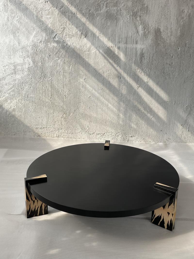 Modern high-look contrasting color art solid wood tea table coffee table