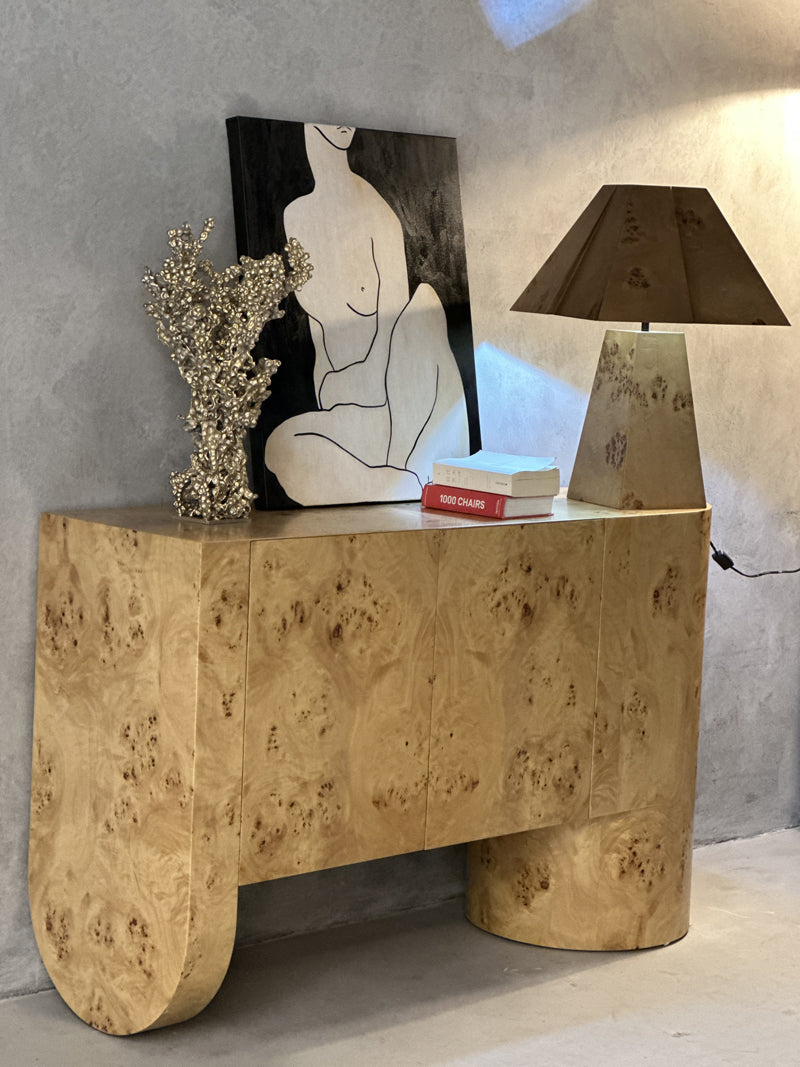 Burl Wood Table Top Lamp Art Furniture