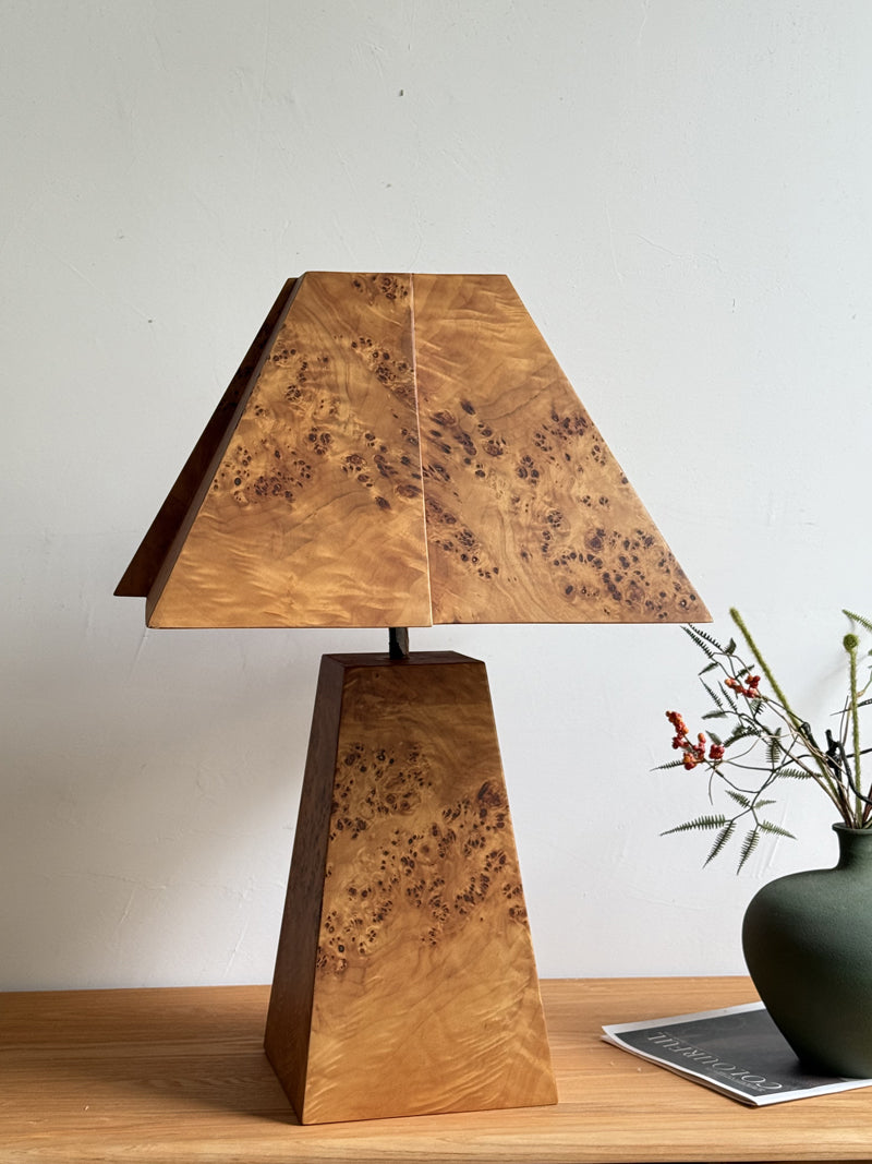 Burl Wood Table Top Lamp Art Furniture