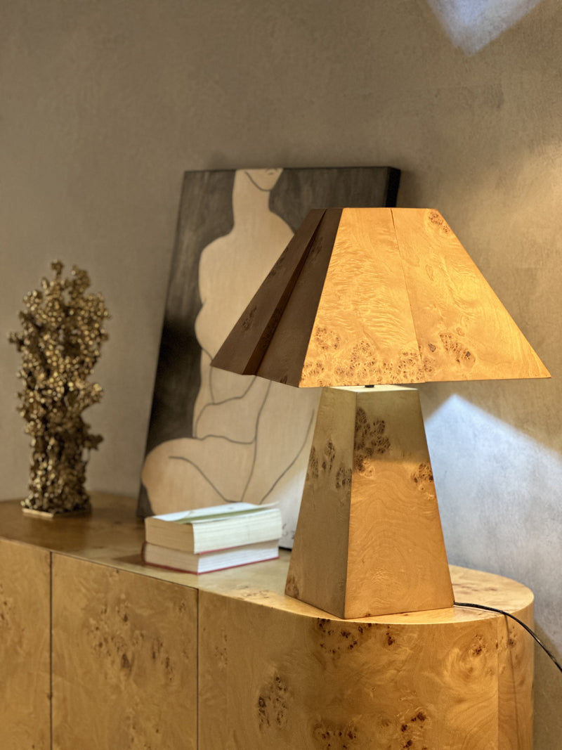 Burl Wood Table Top Lamp Art Furniture