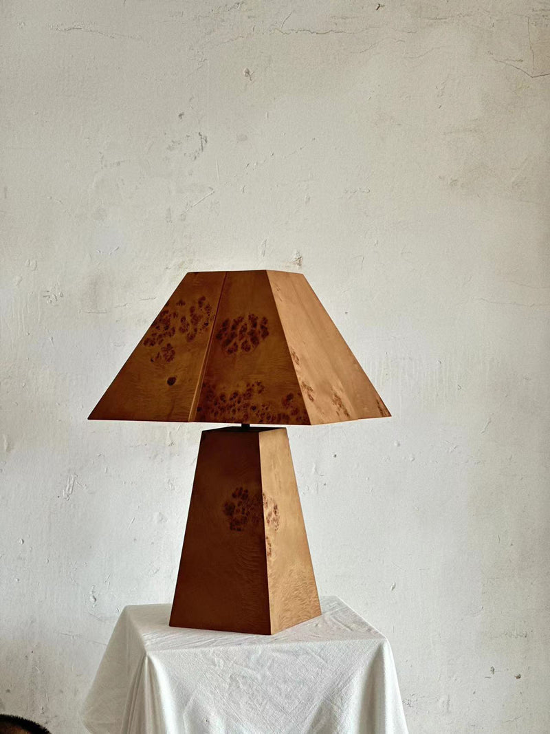 Burl Wood Table Top Lamp Art Furniture