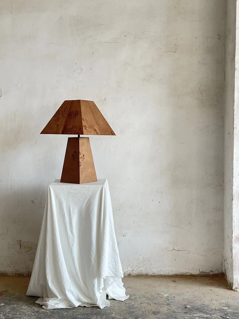 Burl Wood Table Top Lamp Art Furniture