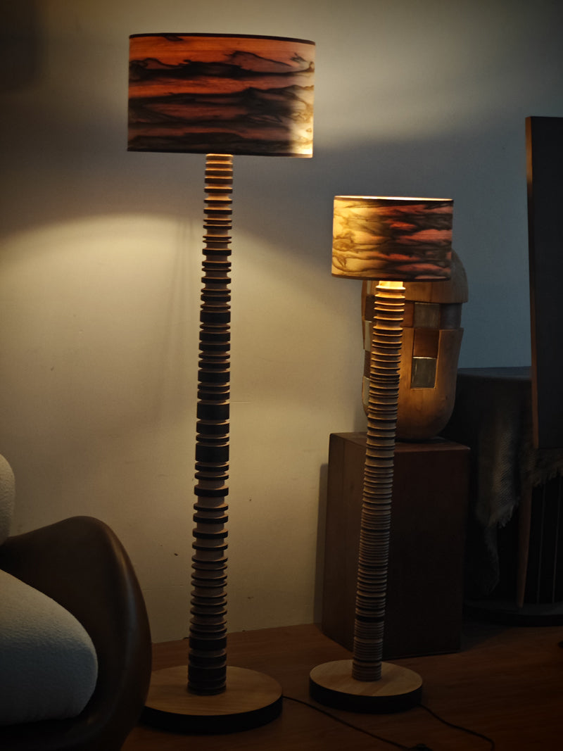 Wooden Sculpture Floor Lamp Art Furniture