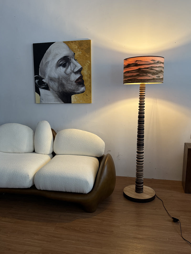 Wooden Sculpture Floor Lamp Art Furniture