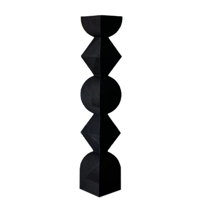 Solid Wood Black Abstract Sculpture