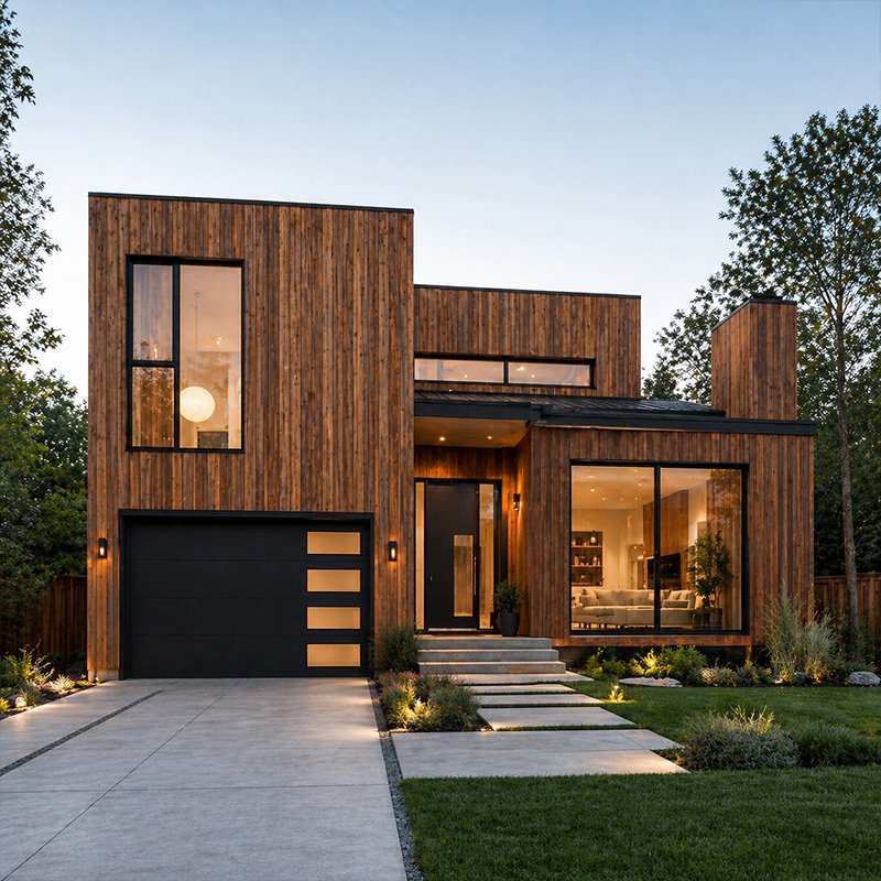 Premium Golden Brown Shou Sugi Ban Charred Pine Wood Siding Wire Brushed Solid Timber Facade for High-End Residential Projects