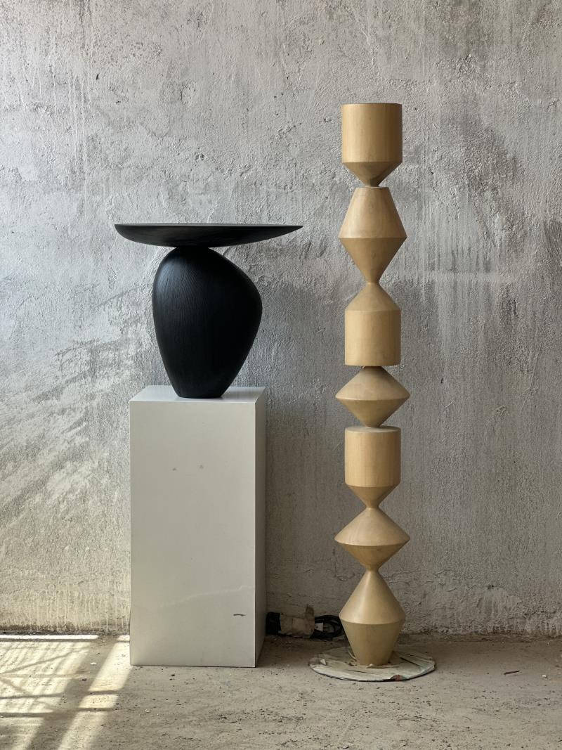 Artistic Sculptural Stacked Geometric Floor Lamp