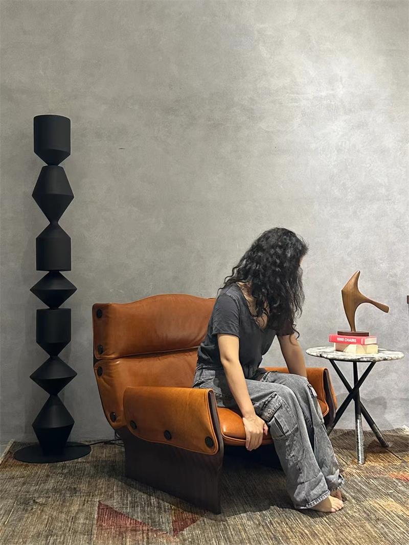 Artistic Sculptural Stacked Geometric Floor Lamp
