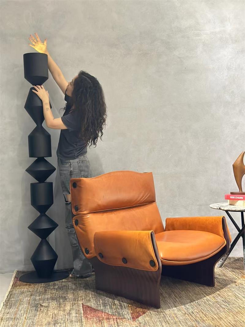 Artistic Sculptural Stacked Geometric Floor Lamp