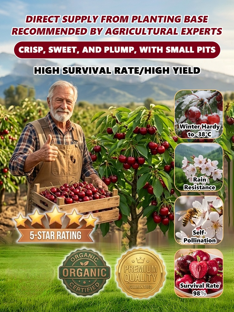 🍒 Extra Large Goma Hali Cherry Tree Saplings | Self-pollinating, Bears Fruit in the Same Year, Sweetness Up to 30% 🌳