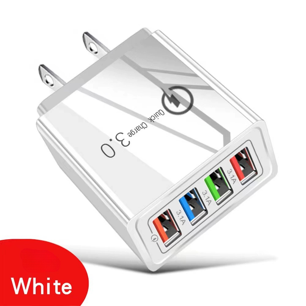 Four-Port Travel Charger for Extended Phone Battery Life